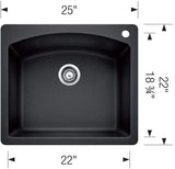 Blanco 25 Inch Diamond Silgranit Drop - In Or Undermount Kitchen Sink - BUILDMYPLACE