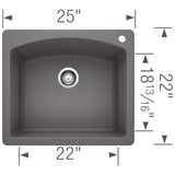 Blanco 25 Inch Diamond Silgranit Drop - In Or Undermount Kitchen Sink - BUILDMYPLACE