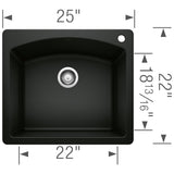 Blanco 25 Inch Diamond Silgranit Drop - In Or Undermount Kitchen Sink - BUILDMYPLACE