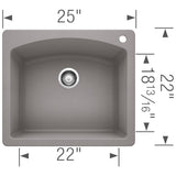 Blanco 25 Inch Diamond Silgranit Drop - In Or Undermount Kitchen Sink - BUILDMYPLACE