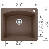 Blanco 25 Inch Diamond Silgranit Drop - In Or Undermount Kitchen Sink - BUILDMYPLACE