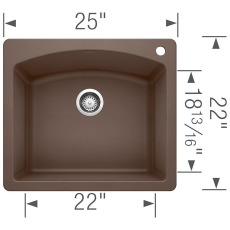 Blanco 25 Inch Diamond Silgranit Drop - In Or Undermount Kitchen Sink - BUILDMYPLACE