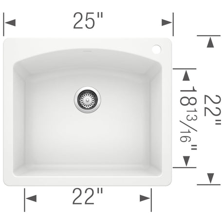 Blanco 25 Inch Diamond Silgranit Drop - In Or Undermount Kitchen Sink - BUILDMYPLACE
