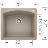 Blanco 25 Inch Diamond Silgranit Drop - In Or Undermount Kitchen Sink - BUILDMYPLACE