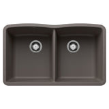 Blanco 32 inch Diamond Double Bowl Undermount Silgranit Kitchen Sink 50/50 - BUILDMYPLACE