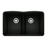 Blanco 32 inch Diamond Double Bowl Undermount Silgranit Kitchen Sink 50/50 - BUILDMYPLACE