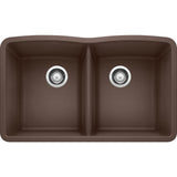 Blanco 32 inch Diamond Double Bowl Undermount Silgranit Kitchen Sink 50/50 - BUILDMYPLACE