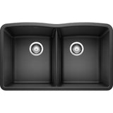 Blanco 32 inch Diamond Double Bowl Undermount Silgranit Kitchen Sink 50/50 - BUILDMYPLACE