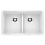 Blanco 32 inch Equal Double Bowl Kitchen Sink with Low Divide - BUILDMYPLACE
