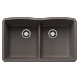 Blanco 32 inch Equal Double Bowl Kitchen Sink with Low Divide - BUILDMYPLACE
