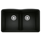 Blanco 32 inch Equal Double Bowl Kitchen Sink with Low Divide - BUILDMYPLACE