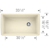 Blanco Diamond 33 inch Single Bowl Silgranit Undermount Kitchen Sink - BUILDMYPLACE