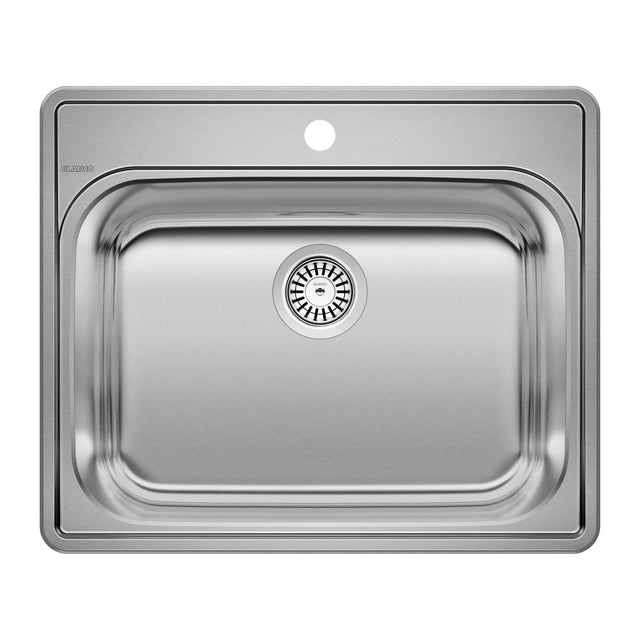 Blanco Essential 25" Single Basin Inset Stainless Steel Laundry Sink - 1 - Hole - BUILDMYPLACE