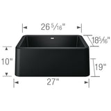 Blanco Ikon 27 inch Apron Single Basin Farmhouse Kitchen Sink - BUILDMYPLACE