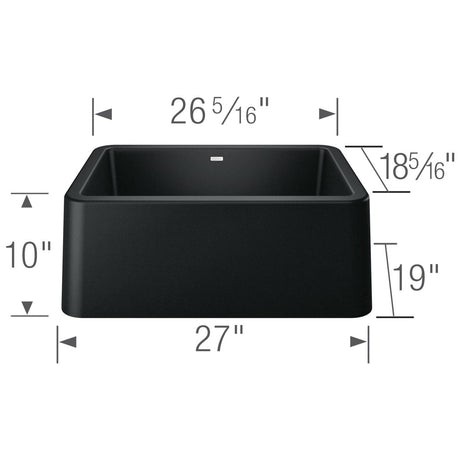Blanco Ikon 27 inch Apron Single Basin Farmhouse Kitchen Sink - BUILDMYPLACE
