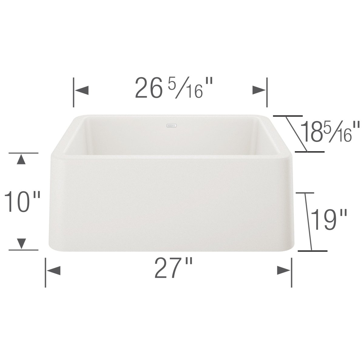 Blanco Ikon 27 inch Apron Single Basin Farmhouse Kitchen Sink - BUILDMYPLACE