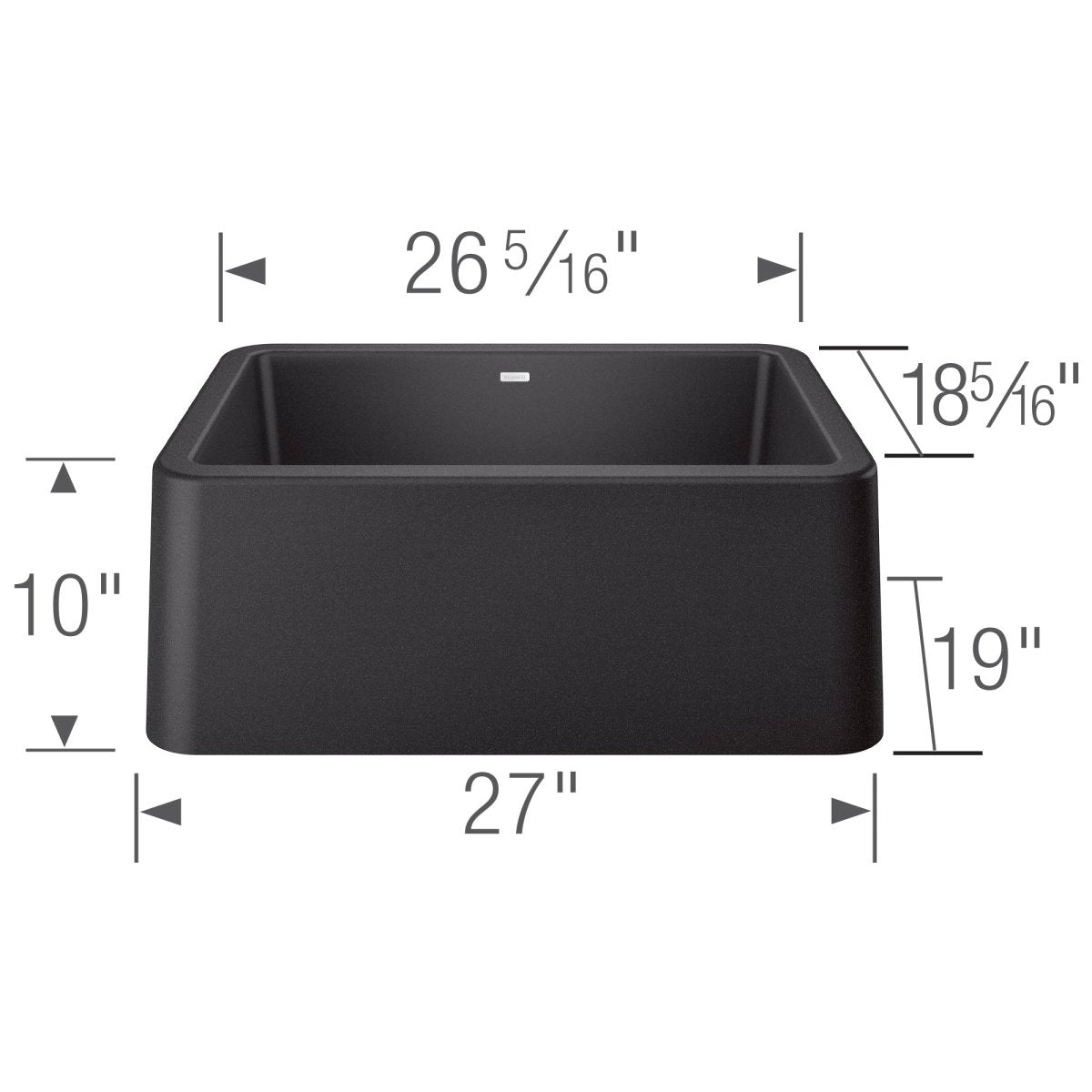 Blanco Ikon 27 inch Apron Single Basin Farmhouse Kitchen Sink - BUILDMYPLACE