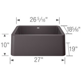 Blanco Ikon 27 inch Apron Single Basin Farmhouse Kitchen Sink - BUILDMYPLACE