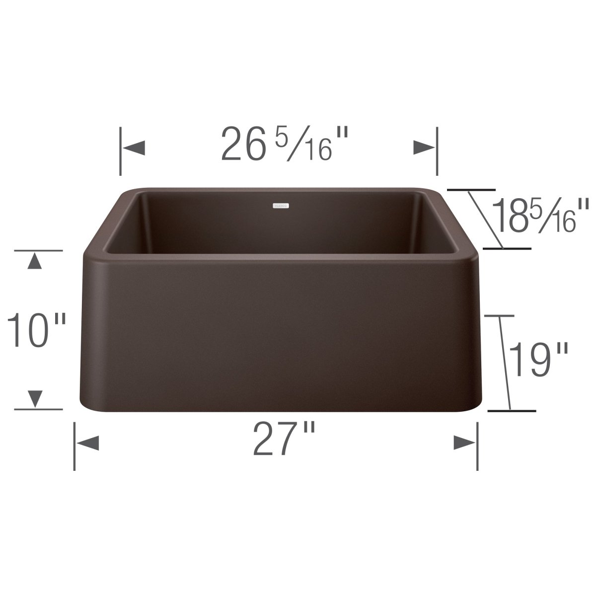 Blanco Ikon 27 inch Apron Single Basin Farmhouse Kitchen Sink - BUILDMYPLACE