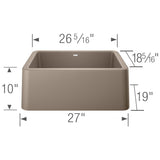 Blanco Ikon 27 inch Apron Single Basin Farmhouse Kitchen Sink - BUILDMYPLACE