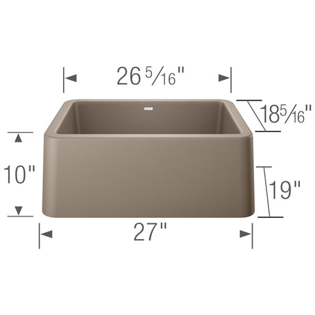 Blanco Ikon 27 inch Apron Single Basin Farmhouse Kitchen Sink - BUILDMYPLACE