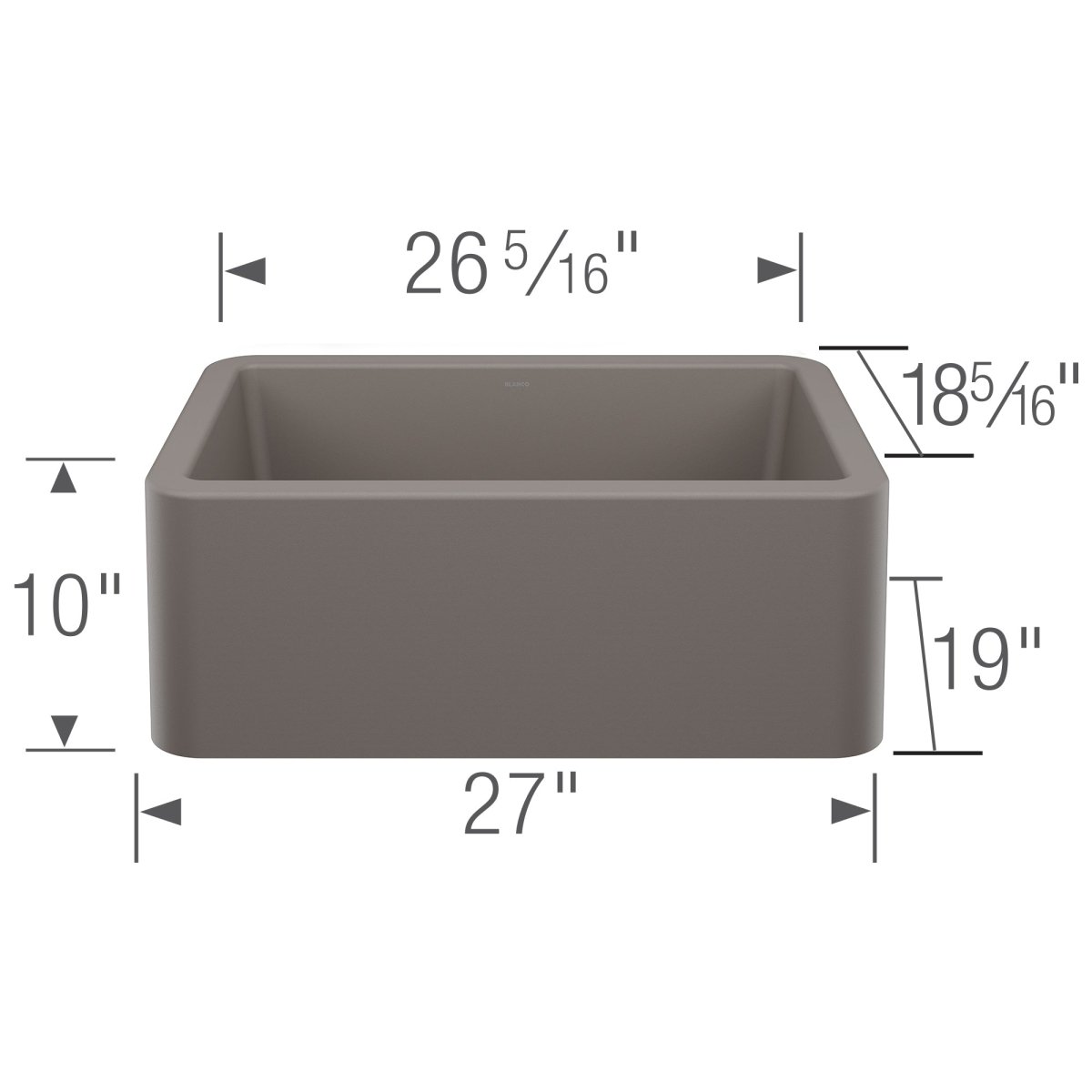 Blanco Ikon 27 inch Apron Single Basin Farmhouse Kitchen Sink - BUILDMYPLACE