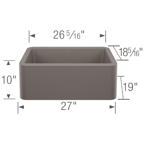 Blanco Ikon 27 inch Apron Single Basin Farmhouse Kitchen Sink - BUILDMYPLACE