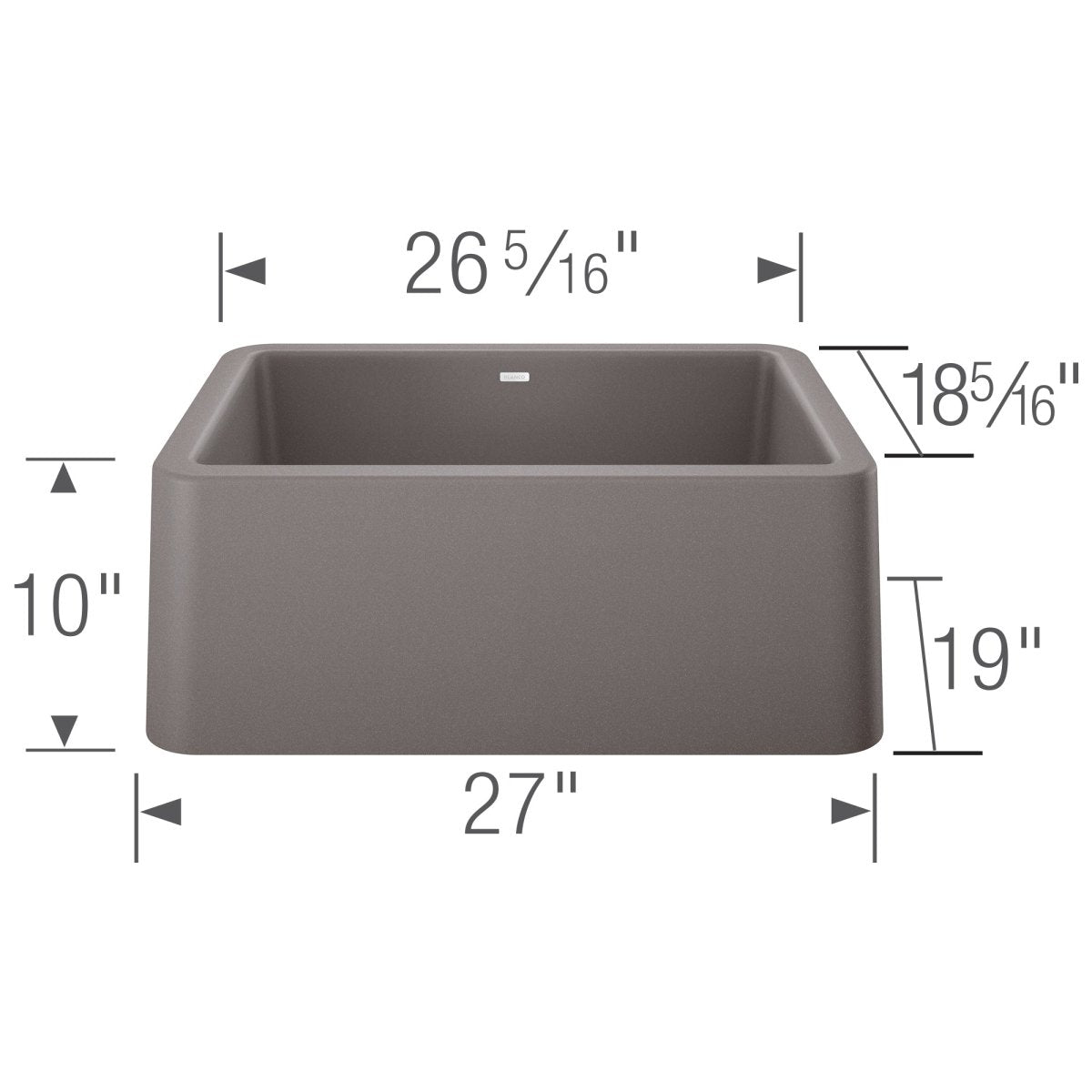 Blanco Ikon 27 inch Apron Single Basin Farmhouse Kitchen Sink - BUILDMYPLACE