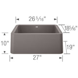 Blanco Ikon 27 inch Apron Single Basin Farmhouse Kitchen Sink - BUILDMYPLACE