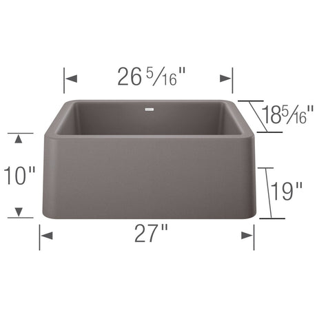 Blanco Ikon 27 inch Apron Single Basin Farmhouse Kitchen Sink - BUILDMYPLACE
