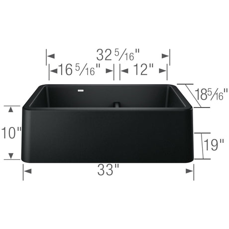 Blanco Ikon 33" Farmhouse Double Basin Silgranit Kitchen Sink - BUILDMYPLACE