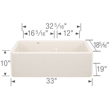 Blanco Ikon 33" Farmhouse Double Basin Silgranit Kitchen Sink - BUILDMYPLACE