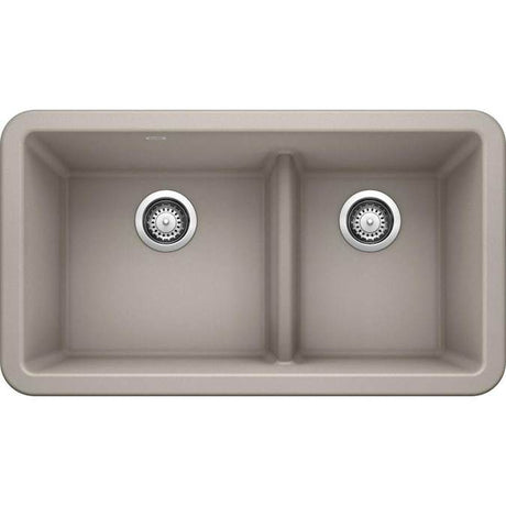 Blanco Ikon 33" Farmhouse Double Basin Silgranit Kitchen Sink - BUILDMYPLACE