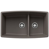 Blanco Performa 1 - 3/4 Double Bowl Kitchen Sink with Low Divide 60/40 - BUILDMYPLACE