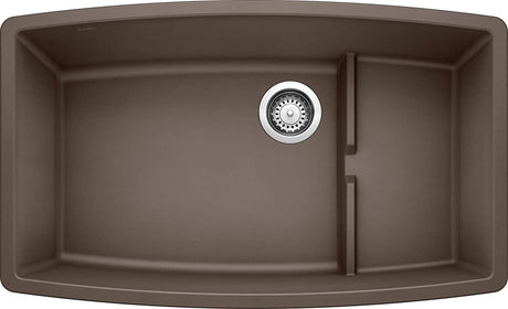 Blanco Performa 32 Inch Cascade Silgranit Undermount Kitchen Sink with Colander - BUILDMYPLACE