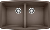 Blanco Performa 33 Inch Silgranit 50/50 Equal Double Bowl Undermount Kitchen Sink - BUILDMYPLACE