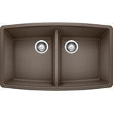 Blanco Performa 33 Inch Silgranit 50/50 Equal Double Bowl Undermount Kitchen Sink - BUILDMYPLACE