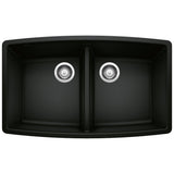 Blanco Performa 33 Inch Silgranit 50/50 Equal Double Bowl Undermount Kitchen Sink - BUILDMYPLACE