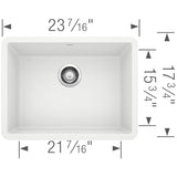 Blanco Precis 24 inch Single Bowl Silgranit Undermount Kitchen Sink - BUILDMYPLACE