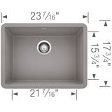 Blanco Precis 24 inch Single Bowl Silgranit Undermount Kitchen Sink - BUILDMYPLACE