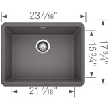 Blanco Precis 24 inch Single Bowl Silgranit Undermount Kitchen Sink - BUILDMYPLACE