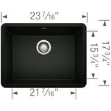 Blanco Precis 24 inch Single Bowl Silgranit Undermount Kitchen Sink - BUILDMYPLACE