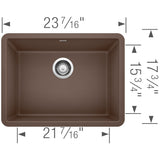 Blanco Precis 24 inch Single Bowl Silgranit Undermount Kitchen Sink - BUILDMYPLACE