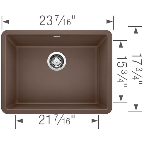 Blanco Precis 24 inch Single Bowl Silgranit Undermount Kitchen Sink - BUILDMYPLACE