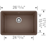 Blanco Precis 27 inch Single Bowl Silgranit Undermount Kitchen Sink - BUILDMYPLACE