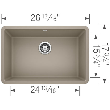 Blanco Precis 27 inch Single Bowl Silgranit Undermount Kitchen Sink - BUILDMYPLACE