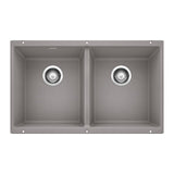 Blanco Precis 29 - 3/4 Inch Equal Double Bowl Silgranit Undermount Kitchen Sink 50/50 - BUILDMYPLACE