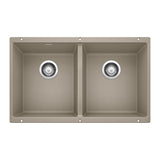 Blanco Precis 29 - 3/4 Inch Equal Double Bowl Silgranit Undermount Kitchen Sink 50/50 - BUILDMYPLACE