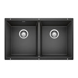 Blanco Precis 29 - 3/4 Inch Equal Double Bowl Silgranit Undermount Kitchen Sink 50/50 - BUILDMYPLACE