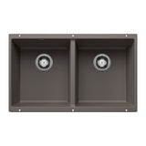 Blanco Precis 29 - 3/4 Inch Equal Double Bowl Silgranit Undermount Kitchen Sink 50/50 - BUILDMYPLACE